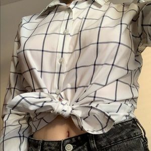 Black and white button up